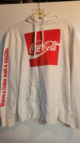Coca Cola White Hoodie w/ Red Lettering 