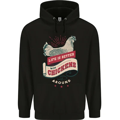 Leben Ist Besser Mit Hühner Um Bauer Herren Kapuzenpullover - Bild 1 von 4