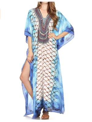 slim fit dress slacks Mint Chiffon Rainier Caftan Gown