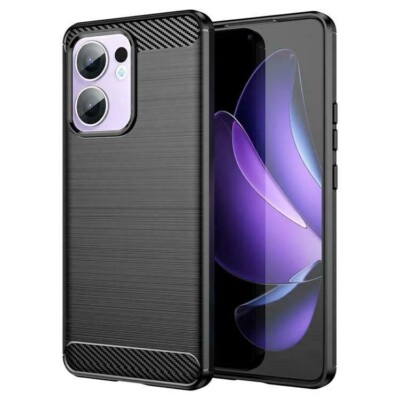 FÜR OPPO RENO 13F 5G - Premium CARBON Handy Tasche Case Cover Hülle Schwarz