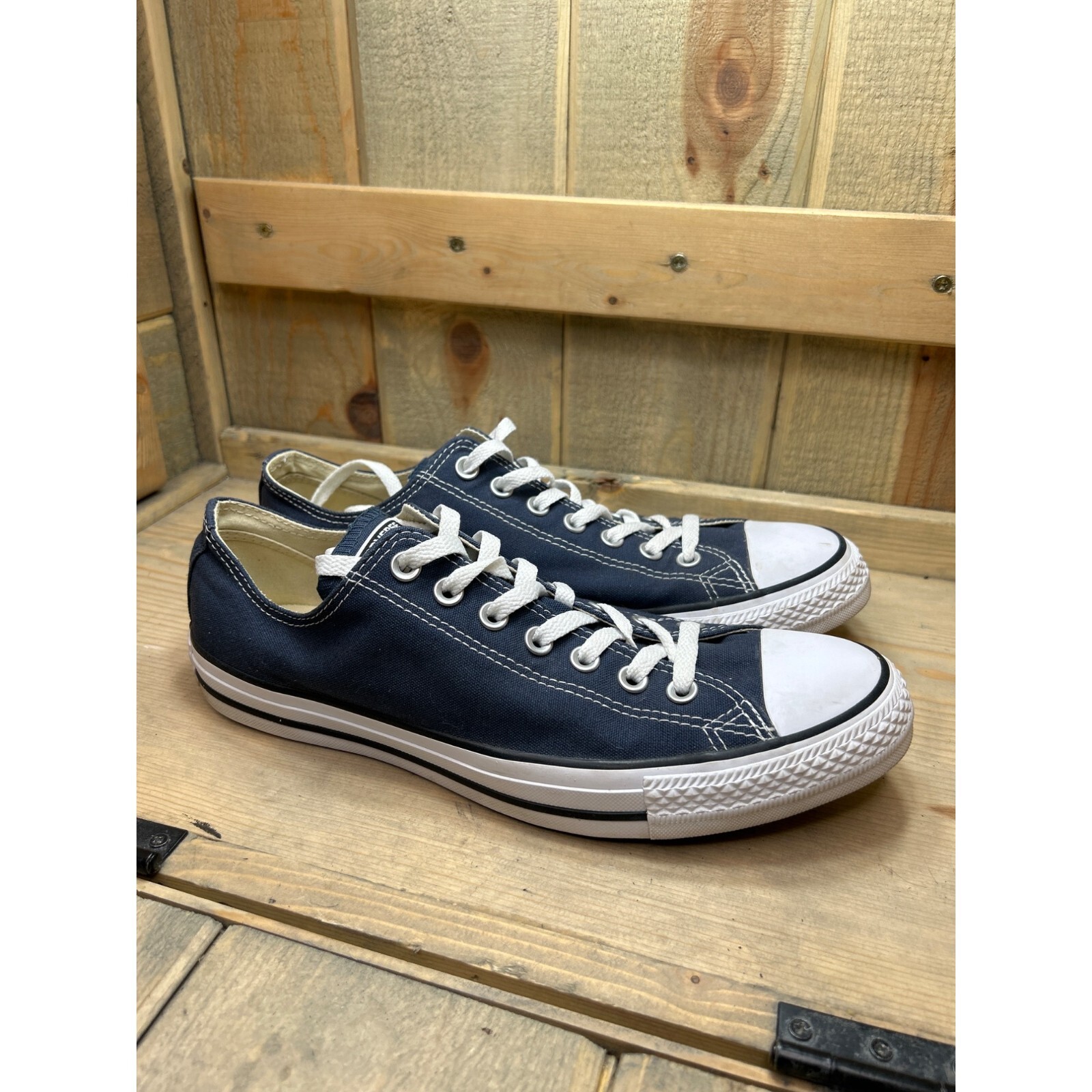 Converse Unisex Low Top Canvas Sneakers in Navy - M10 W12 EU44  -image