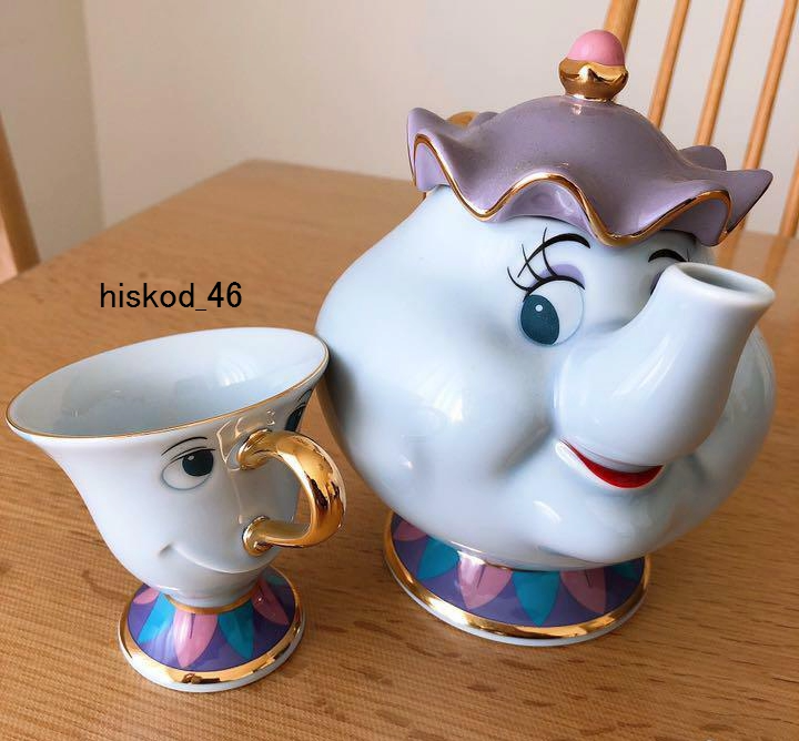 Disney - 激レアUSディズニー購入Mrs. Potts ティーポットとChipカップセット 激レアUSディズニー購入Mrs. Potts ティーポットとChipカップ