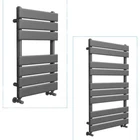 Bathroom Heated Towel Rail Radiator Ladder Designer Flat Ladder Grey Warmer Rad