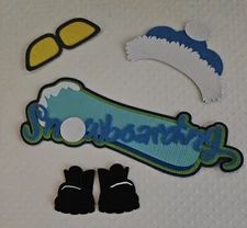 Snowboarding Title Set. Scrapbook, Card Making Paper Piecing