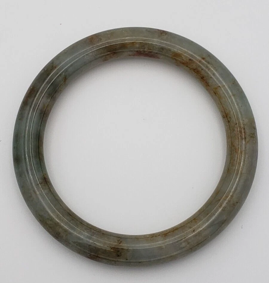 Brazalete Brazalete Jadeíta Verde Marrón Azul Gris Amarillo Perímetro Interior 7 3/8" Foto 3 de 4