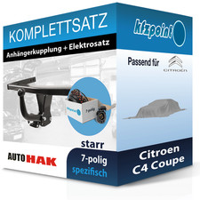 Für Citroen C4 Coupe 04-06 AUTO HAK Anhängerkupplung starr + 7polig E-Satz neu