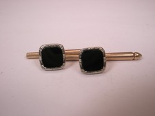 SINGLES 2 5/16" Black Squares Vintage Formal Tuxedo Prom Shirt Stud b269