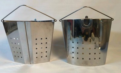 2 IKEA STABIL Stainless steel Hanging Basket Hook Colander Steamer Discontinued 