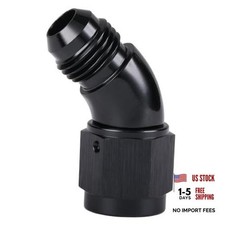 45 Degree Male to Female Swivel Full Flow Fitting Adapter 6AN Black - 45 Degree