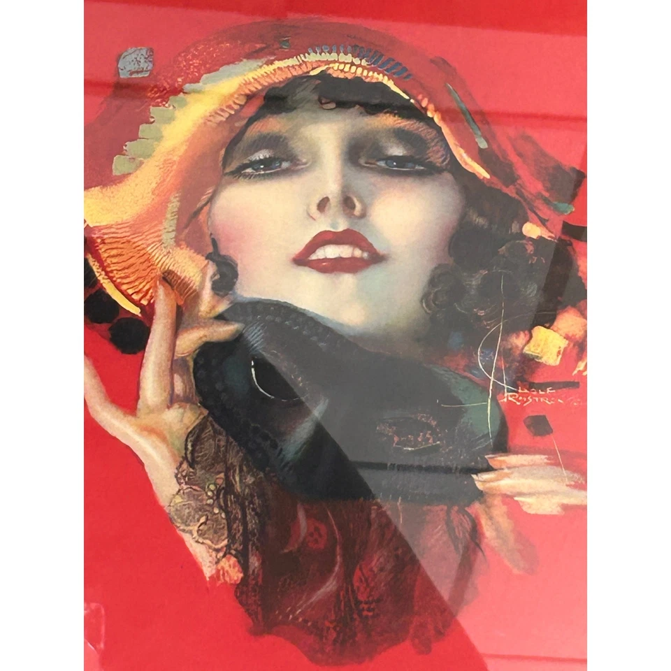 Rolf Armstrong Dreamy Eyes Girl 18x22 impresión Art Nouveau 1927 revista de humor universitario Foto 3 de 4