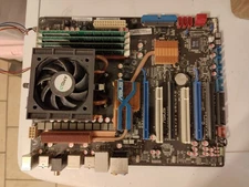 Asus M4A79T Deluxe Working Complete With Ram, Processor And Cooling Radiator+Fan