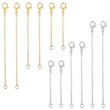 12 Pcs Stainless Steel Necklace Chain Extenders for Jewelry Making Bracelets