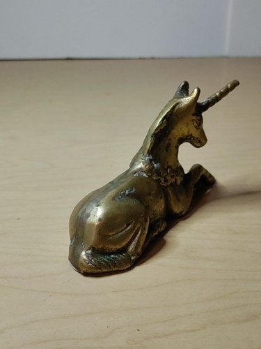 Vintage Brass Unicorn - 3" Tall - Picture 9 of 11