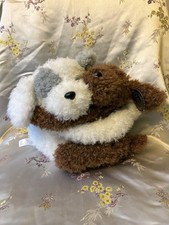 FAO Schwarz 9  Hugging Dogs Puppies Brown  White Plush Stuffed Animals NWT 2024