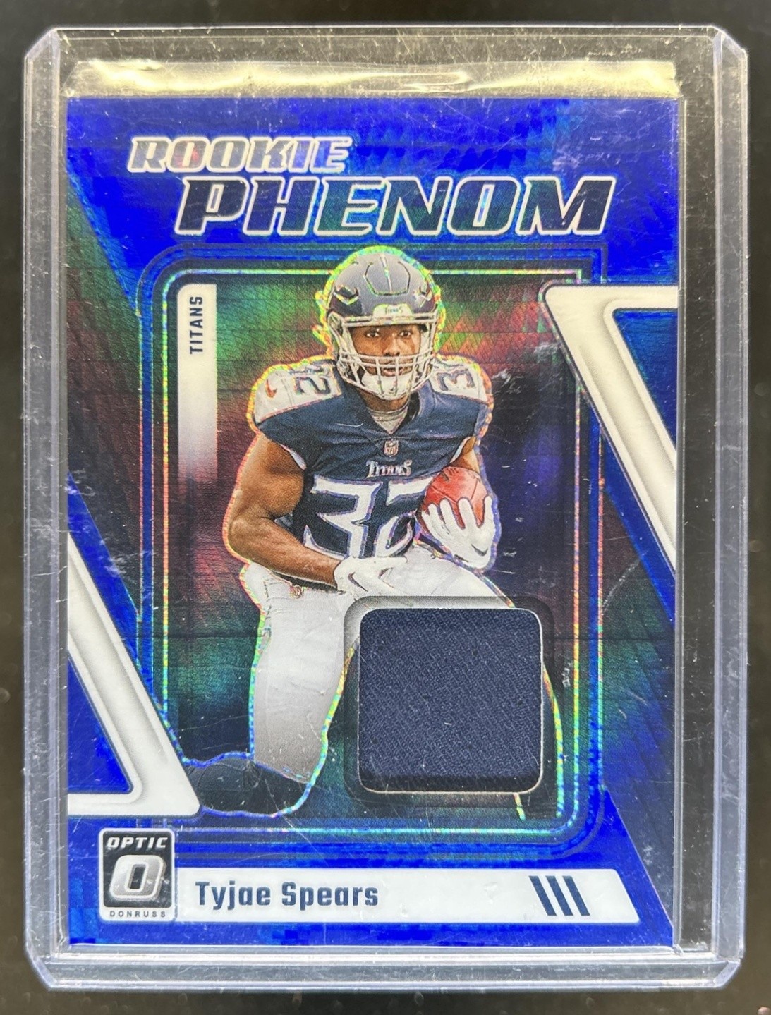 Tyjae Spears Panini Donruss Optic Rookie Phenoms Relics #RPTSP Blue Hyper