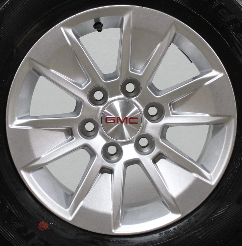 4x GMC 3.25in Sierra Yukon Denali Brushed Aluminum Wheel Center Caps 22837060 - Image 2 of 4