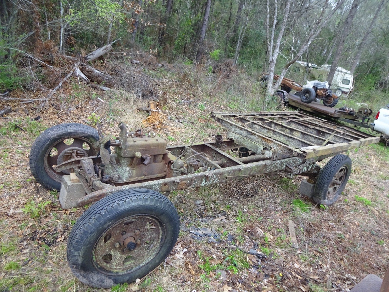 1928-1931 Model AA Chassis, with engine, trans, stake bed,  NO RESERVE, Project