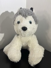 Aurora Husky Gray White Dog Wolf Plush Toy Stuffed Animal Blue Eyes 14"