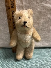 vintage 1950s Steiff mohair teddy bear Light Color Jointed 5” ?
