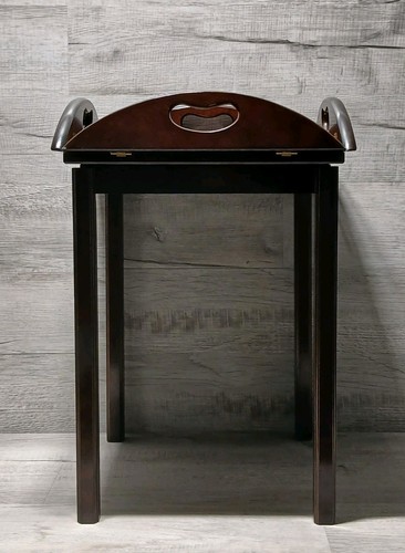 Vintage Butlers Tray Coffee Table Flip Up Folding Sides Quality Inlaid - Picture 3 of 13