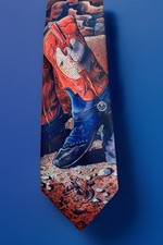 New Ralph Marlin Cowboy Boots In The Desert Mens Tie Necktie USA EUC