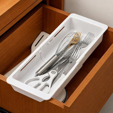 2-Pack Expandable Drawer Organizer for Deep Drawers, Adjustable 17 27 in Storage