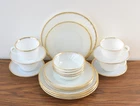 Vintage Anchor Hocking Fire King Milk Glass Dinnerware Set of 20