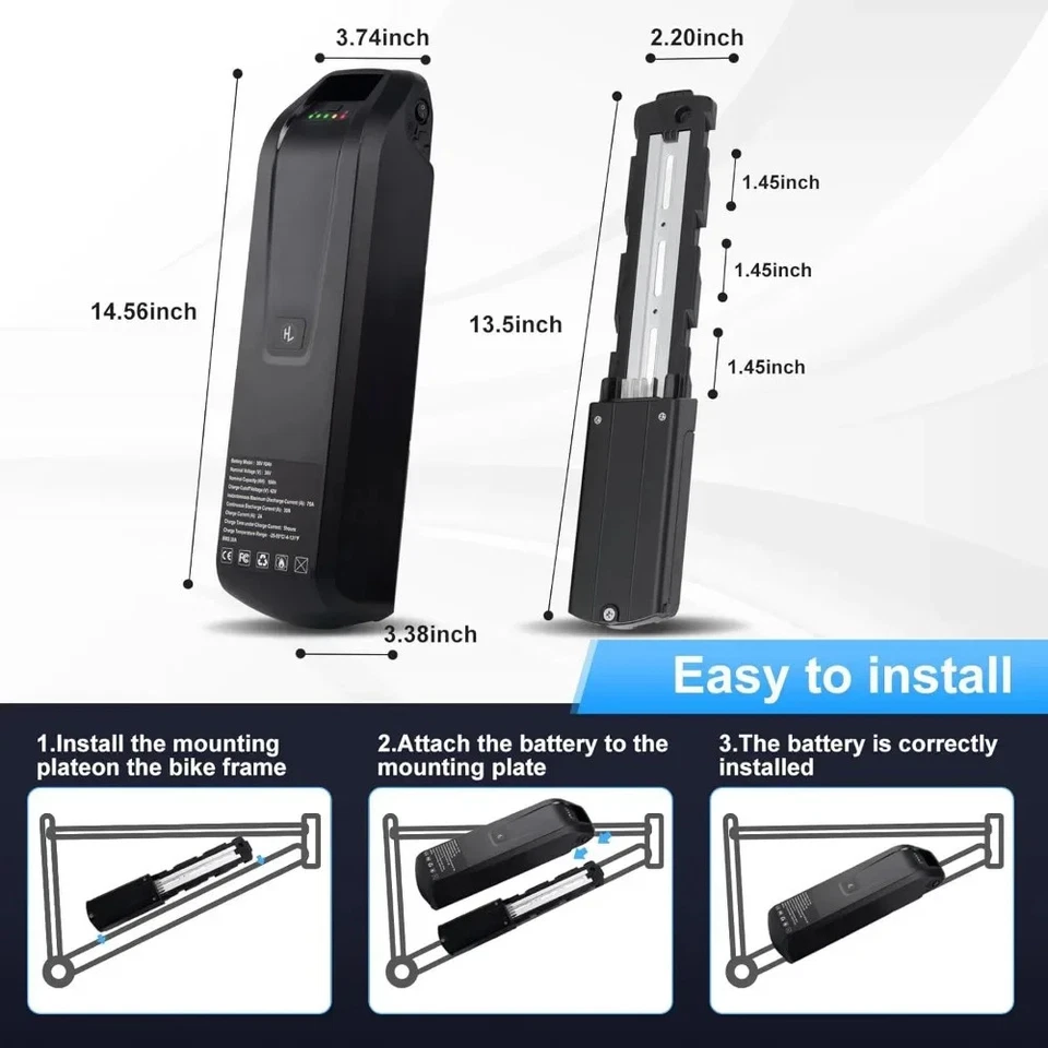 36V 48V 52V Hailong Ebike Battery 10Ah 15Ah 20Ah Powerful Lithium Batteries Pack - Image 2 of 4