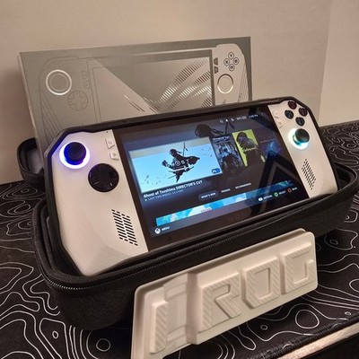 Custom ASUS ROG Ally Z1 Extreme White JSAUX Battery Hall Joysticks Bazzite