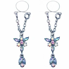 1 Pair Sexy Non Pierced Clip On Fake Nipple Ring Body Jewelry Shield  Butterfly