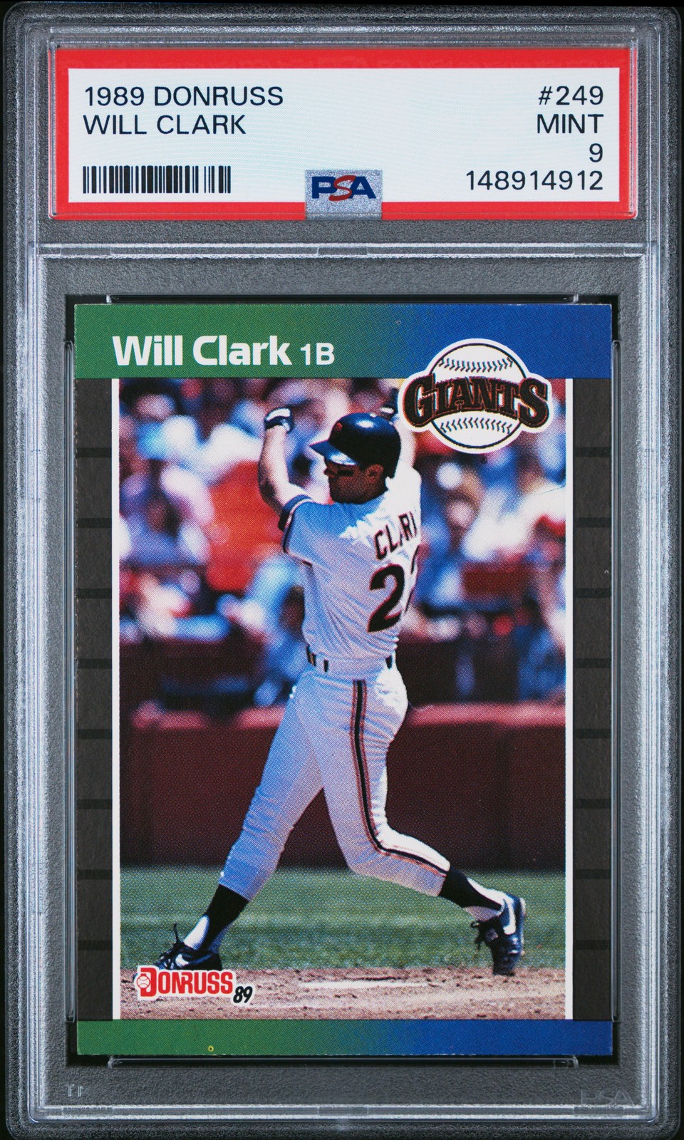 1989 DONRUSS #249 WILL CLARK PSA 9
