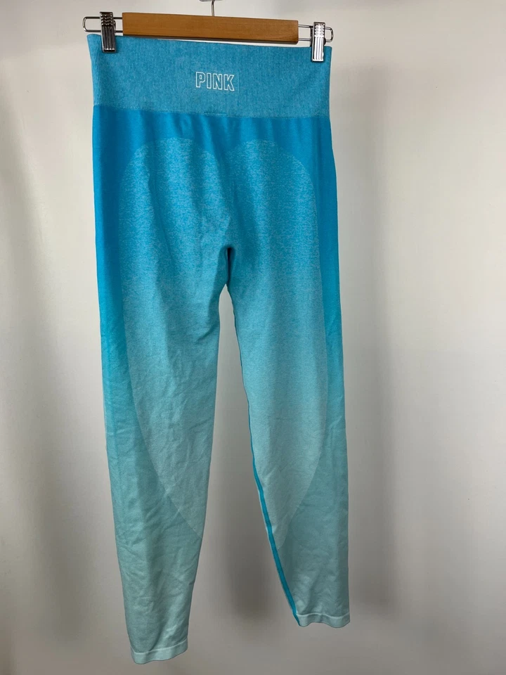 Victoria’s Secret PINK Seamless Leggings M Blue Ombre Gradient High Waist Yoga - Image 4 of 4