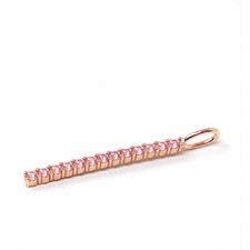 The Sis Kiss Bling Bar Charm Rose Gold Pink Stones