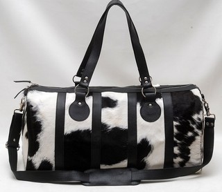 Borsone 100% naturale PELLE DI VACCHETTA capelli su pelle borsa da viaggio borsa bagaglio SA 6042