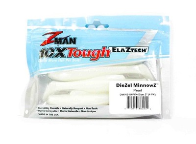 Zman Soft Köder Diezel MinnowZ 5 Zoll 4/Pack Pearl (0252)