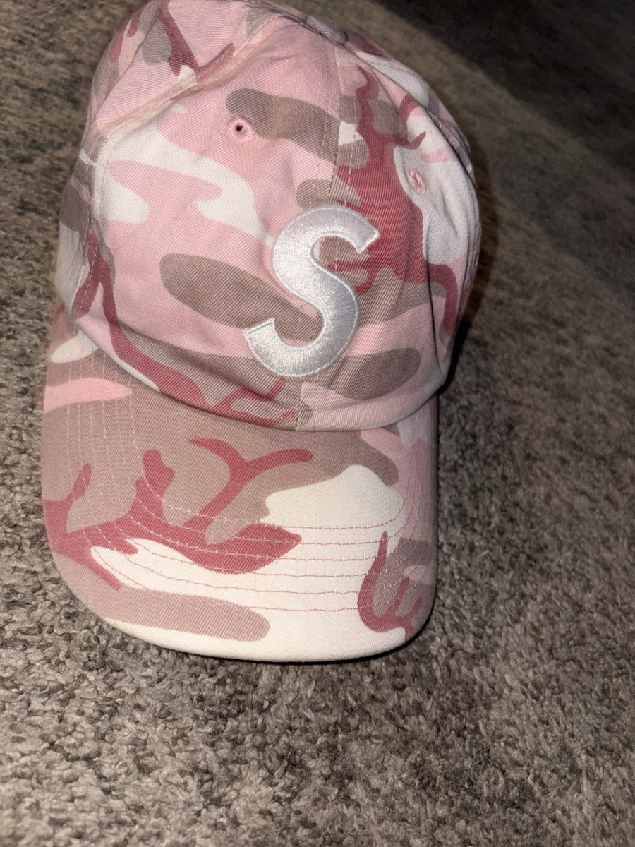 NWT Supreme Pink Camo Pigment Print S-Logo 6-Panel Hat Cap Men's