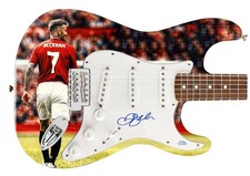 David Beckham  Signed Custom Graphics Photo 1/1 Guitar ACOA