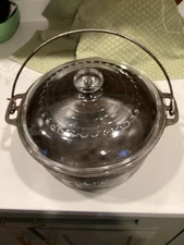 VINTAGE CAST IRON DUTCH OVEN w/ GLASS LID USA 5 QTS