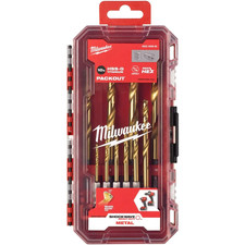 Milwaukee SHOCKWAVE HSS TiN Red Hex Metal Drill Bit Set 10 Piece
