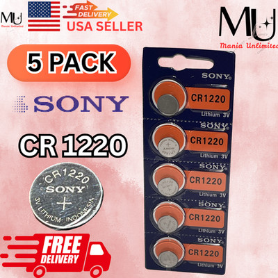 5 PCS SONY / MURATA CR 1220 Fresh Stock 3 V LITHIUM BATTERIES Exp Date 2030+