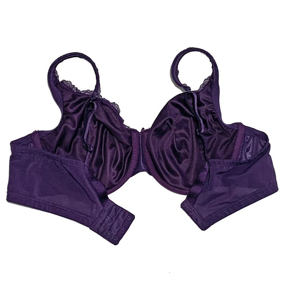 Cacique Purple Lace Unpadded Bra with Underwire Support, size 40C - Image 2 of 3