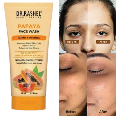 DR.RASHEL Papaya Face Wash Deep Cleansing for Clear, Smooth & Radiant Skin 50 ml