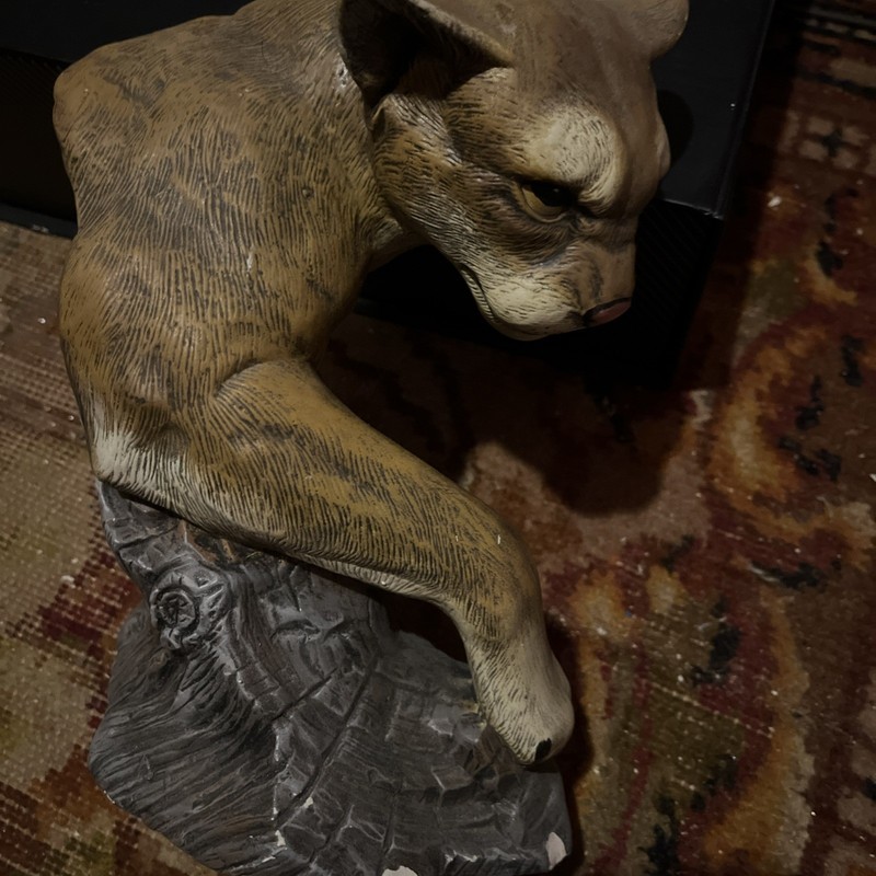 Hand painted 10” Mountain Lion Ceramic