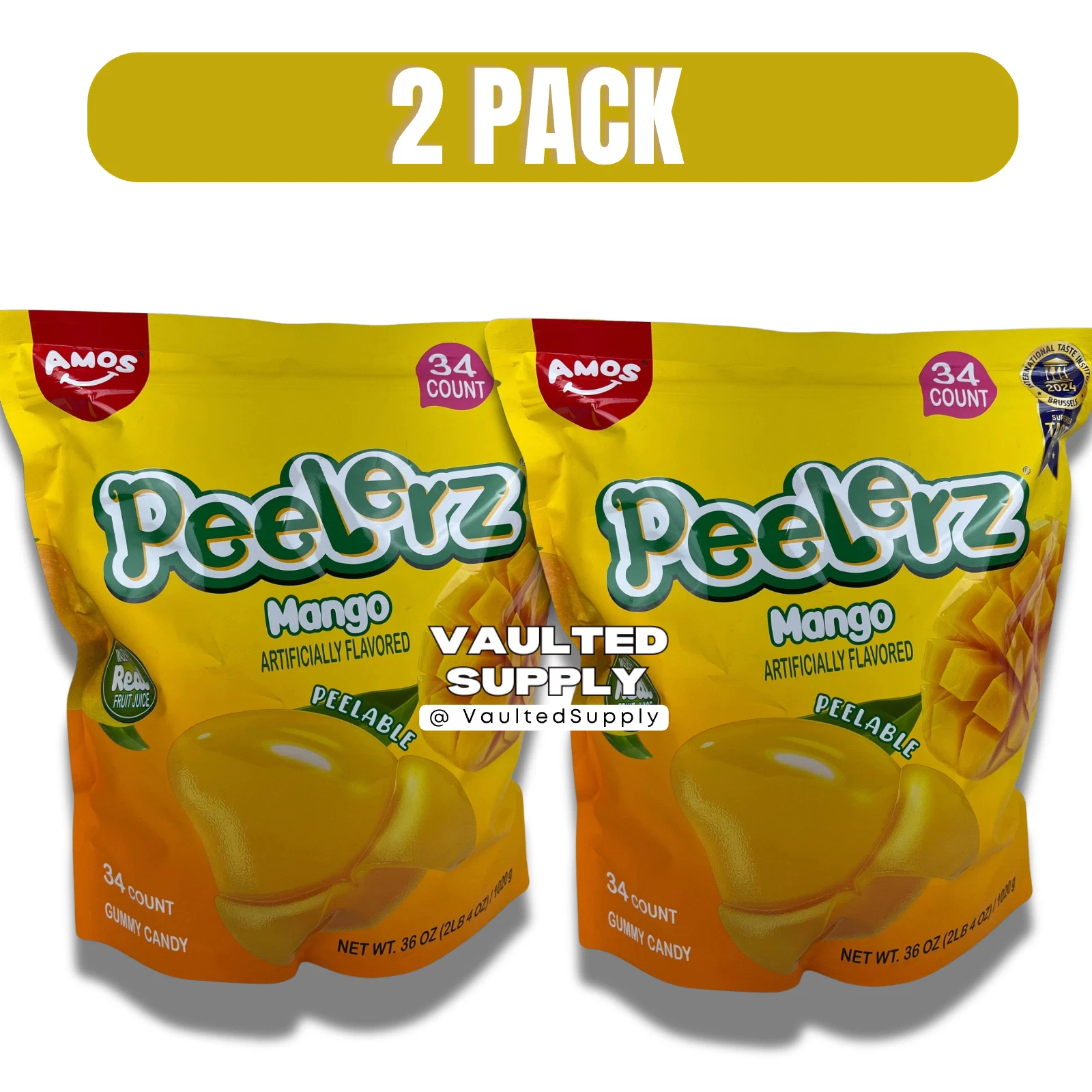 Amos Peelers Mango Gummy Candy 2 Pack 34 Count Peelable Viral Candy
Opens in a new window or tab