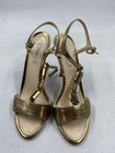 Prada Metallic Bronze Leather T Strap Sandals W 7.5 — photo 2