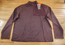 G.H. Bass  CO Men's Mixed Media 1/4 Zip Fleece Lined Sweater Top Red, Size 2XL