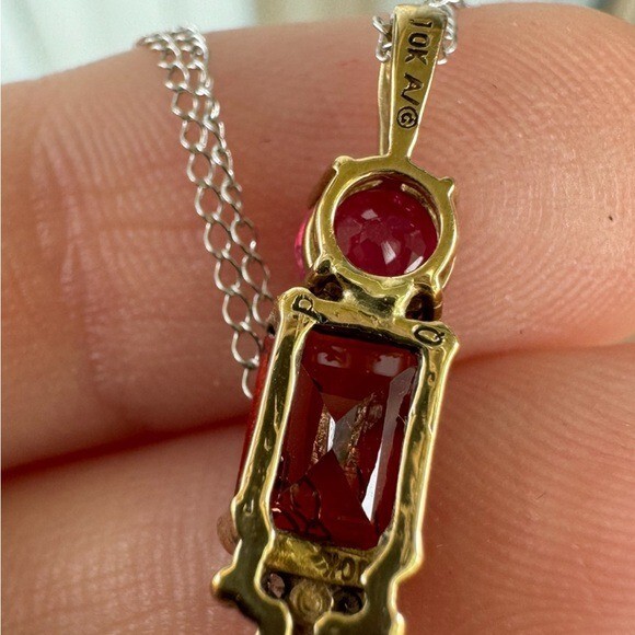 Custom made solid 10k/14k gold engine ruby/garnet… - image 8