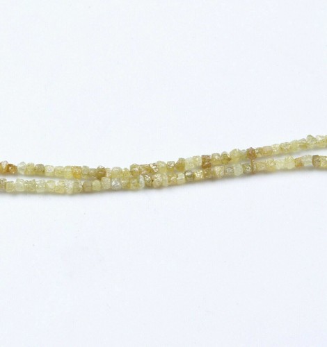 16"Inc Yellow Raw Cube Diamond Beads Strand 1.5 To 2.0mm Rough Box Diamond Beads - Picture 3 of 11