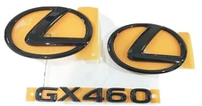 FITS BLACK EMBLEM LEXUS GX460 PEARL FRONT REAR 2014 2015 2016 2017 2018 2019