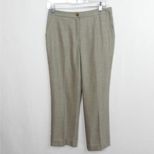 Escada Stretch Wool Silk Blend Straight Leg Pants Sz 6 US 36 DE Light Brown FLAW